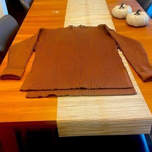 Brown ribbed sweater from Anthropologie